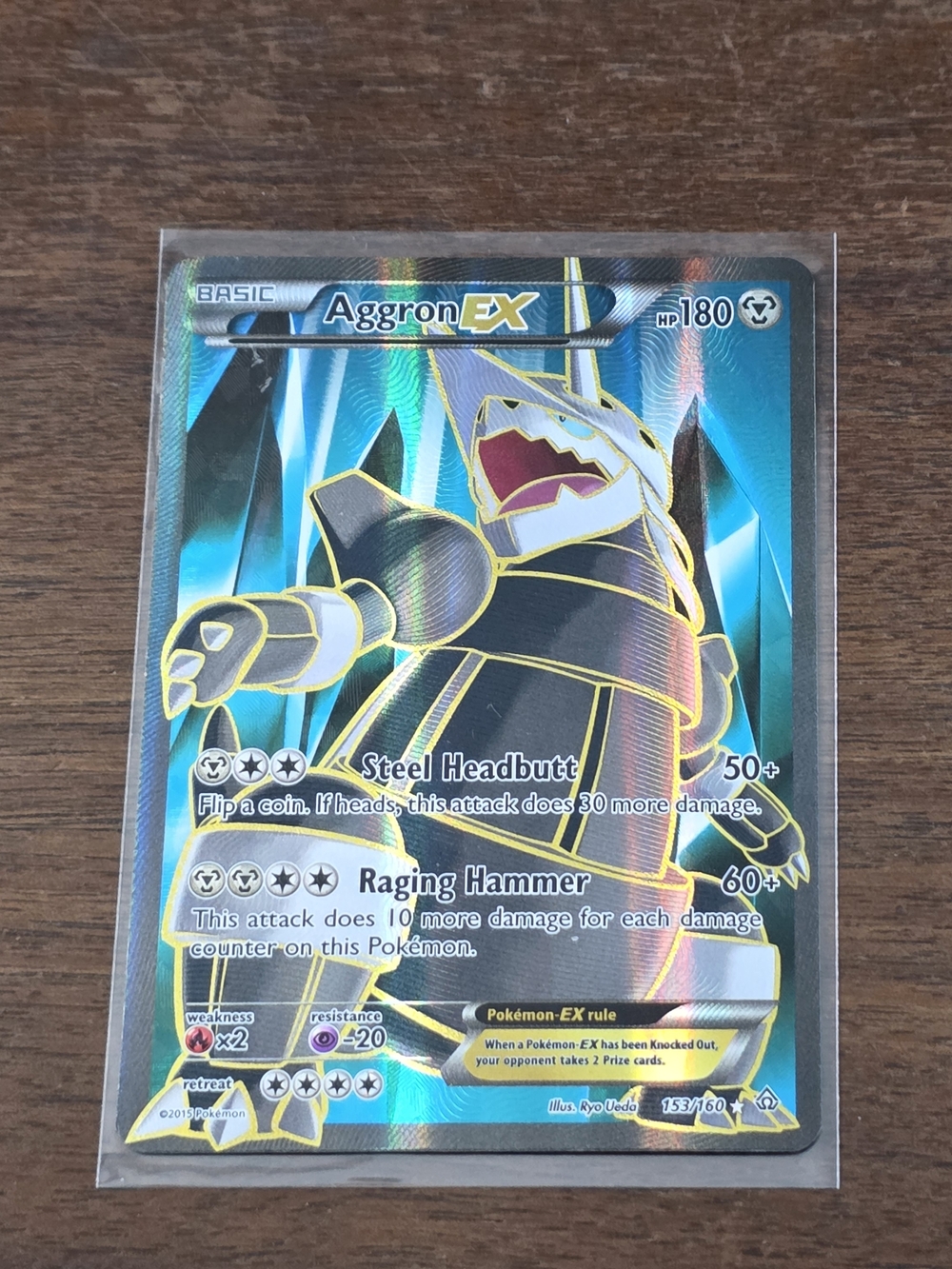 Pokemon Tcg Aggron EX #153 - Primal Clash - rare Full Art 153/160 Card